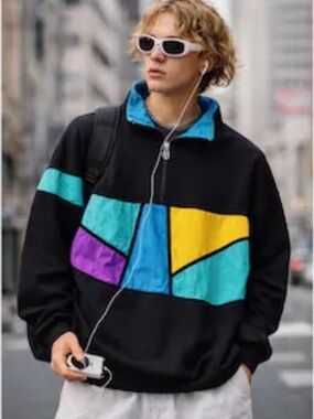Lavon by Cheerful Corp Vintage 80's Pullover Half Zip Jacket